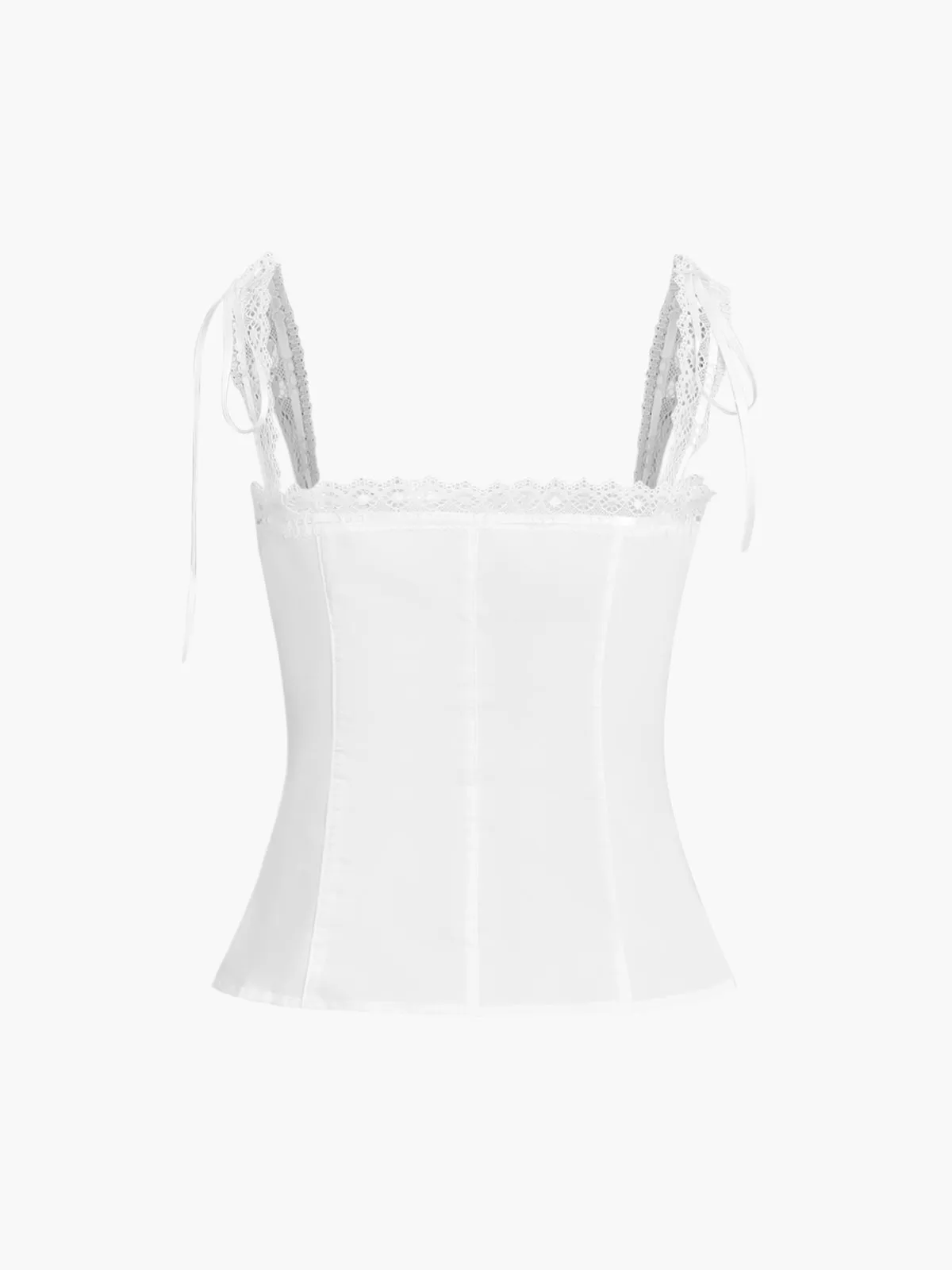 Frenchy Tie Up Lace Trim Cami Top sold by COMMENSE product image thumbnail 2