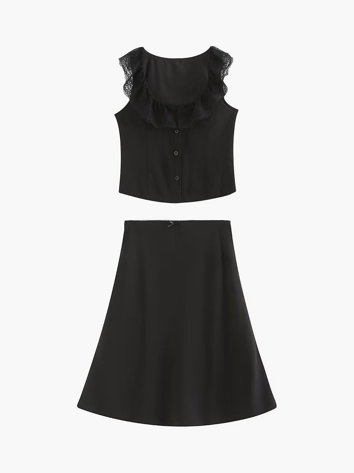 Ivory Glow Ruffle Two Piece Skirt Set sold by COMMENSE product image thumbnail 9