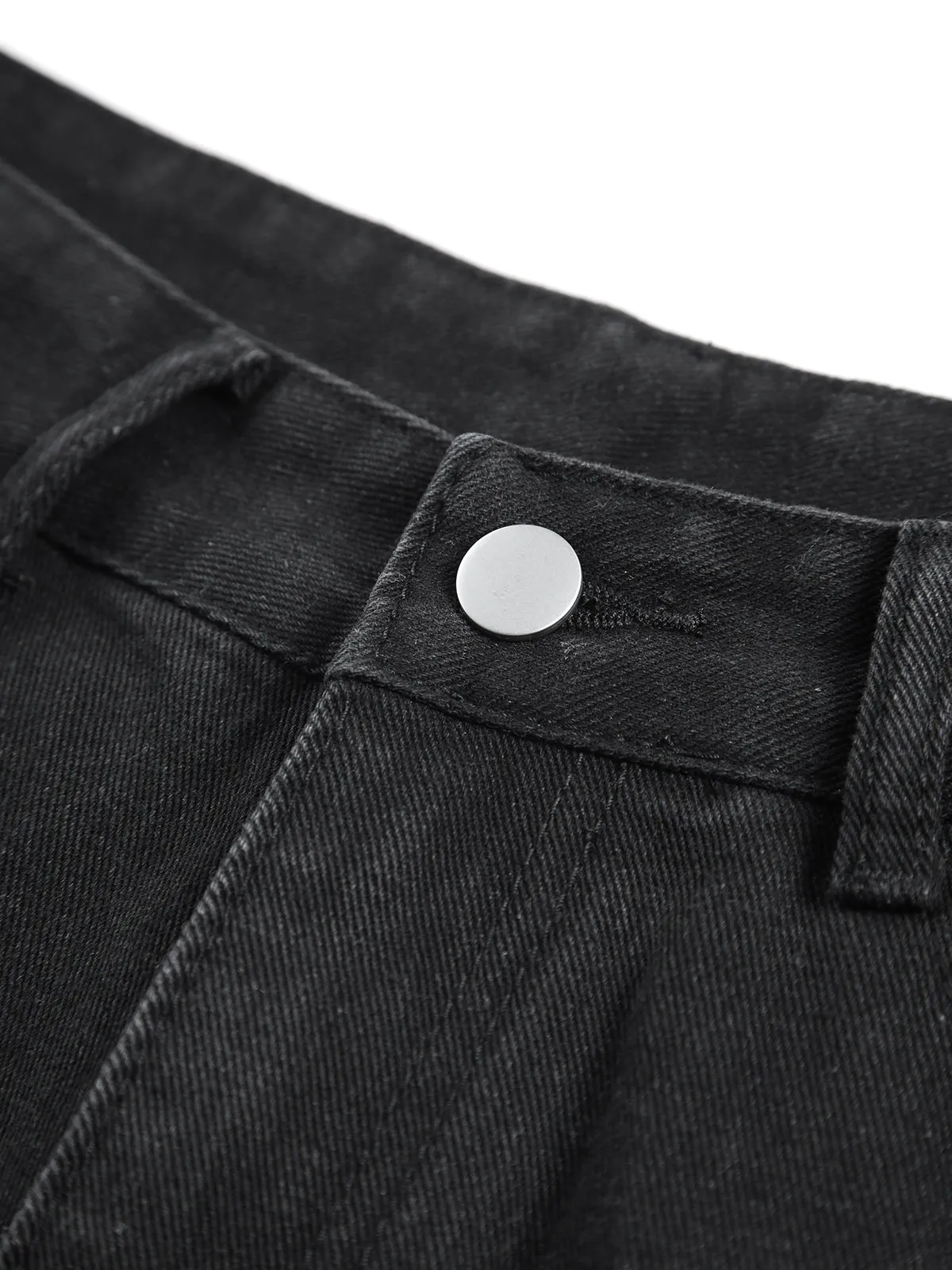 Ripped Hem Black Denim Boyfriend Jeans sold by COMMENSE product image thumbnail 4