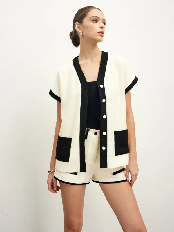 Contrast Binding Pockets Shirt sold by COMMENSE