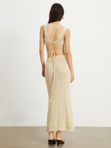 Open Back Crochet Two Piece Skirt Set sold by COMMENSE