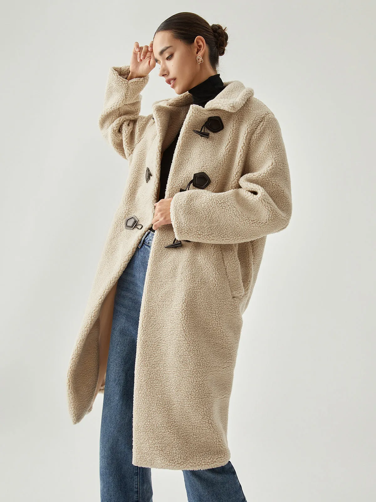 Oversized Button Fleece Coat sold by COMMENSE product image thumbnail 4