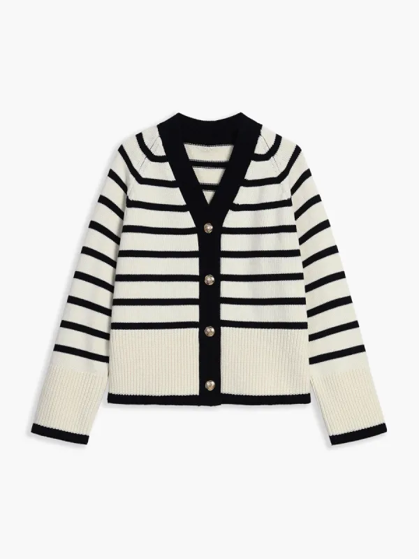 Nostalgia Stripe Cardigan sold by COMMENSE