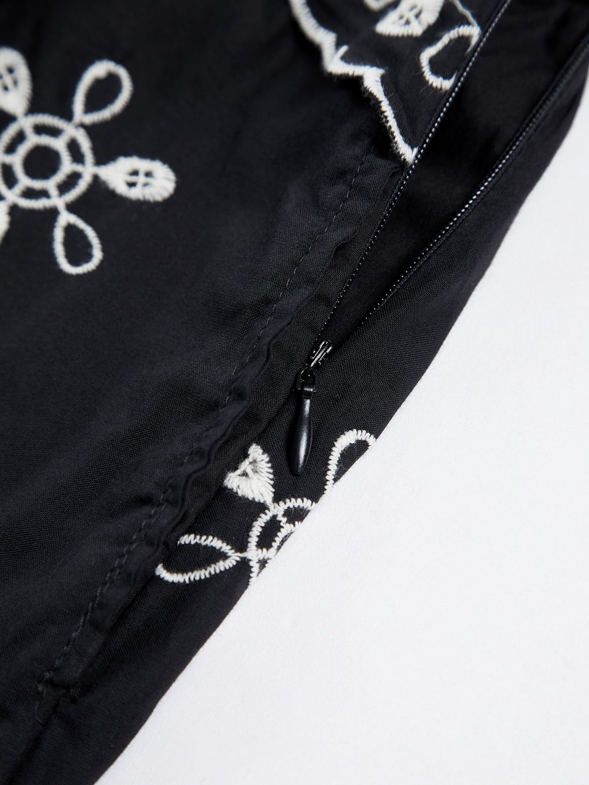 Embroidered Floral Open Back Midi Dress sold by COMMENSE product image thumbnail 4