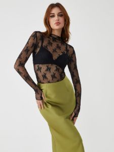 Mesh Long Sleeve Floral Shirt sold by COMMENSE
