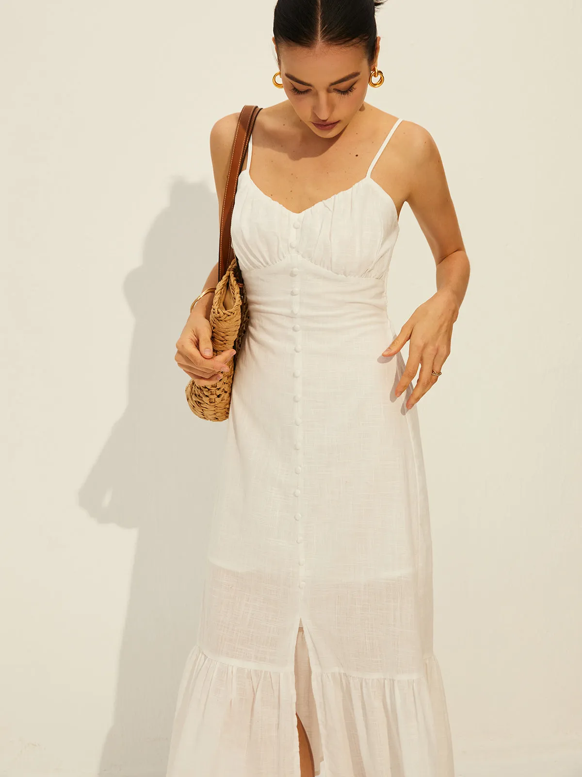 Cotton Ruffle Split Dress sold by COMMENSE product image thumbnail 2