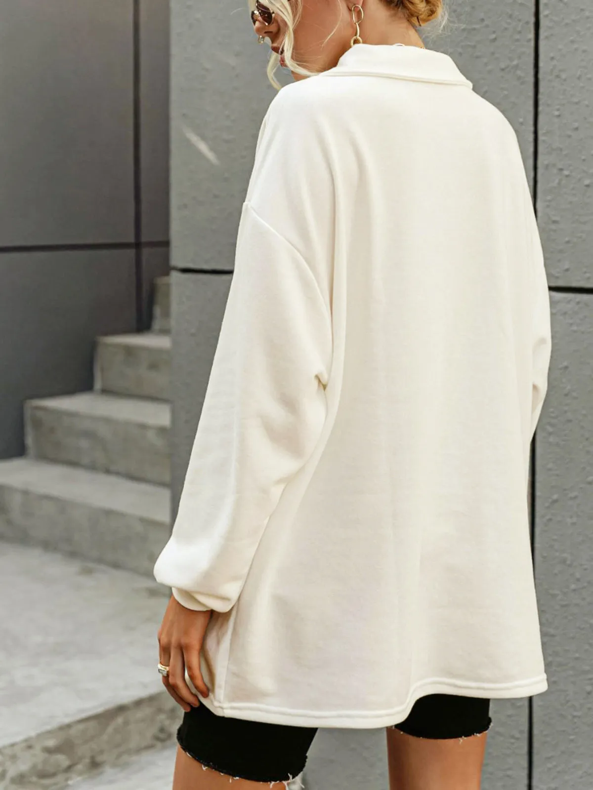 Collared Oversized Sweatshirt sold by COMMENSE product image thumbnail 3