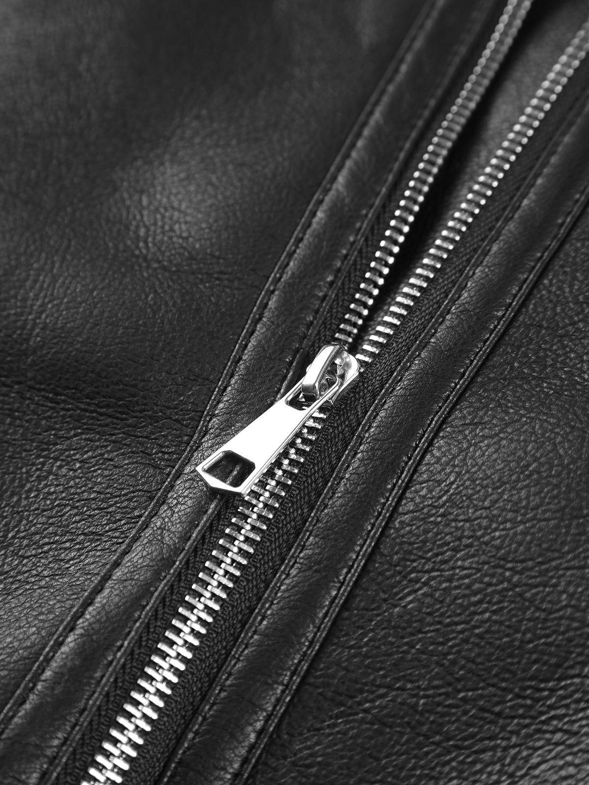 Faux Fur Lined Shearling Leather Biker Jacket sold by COMMENSE product image thumbnail 4