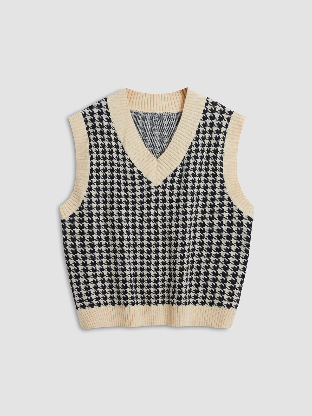 Cozy Houndstooth Vest sold by COMMENSE