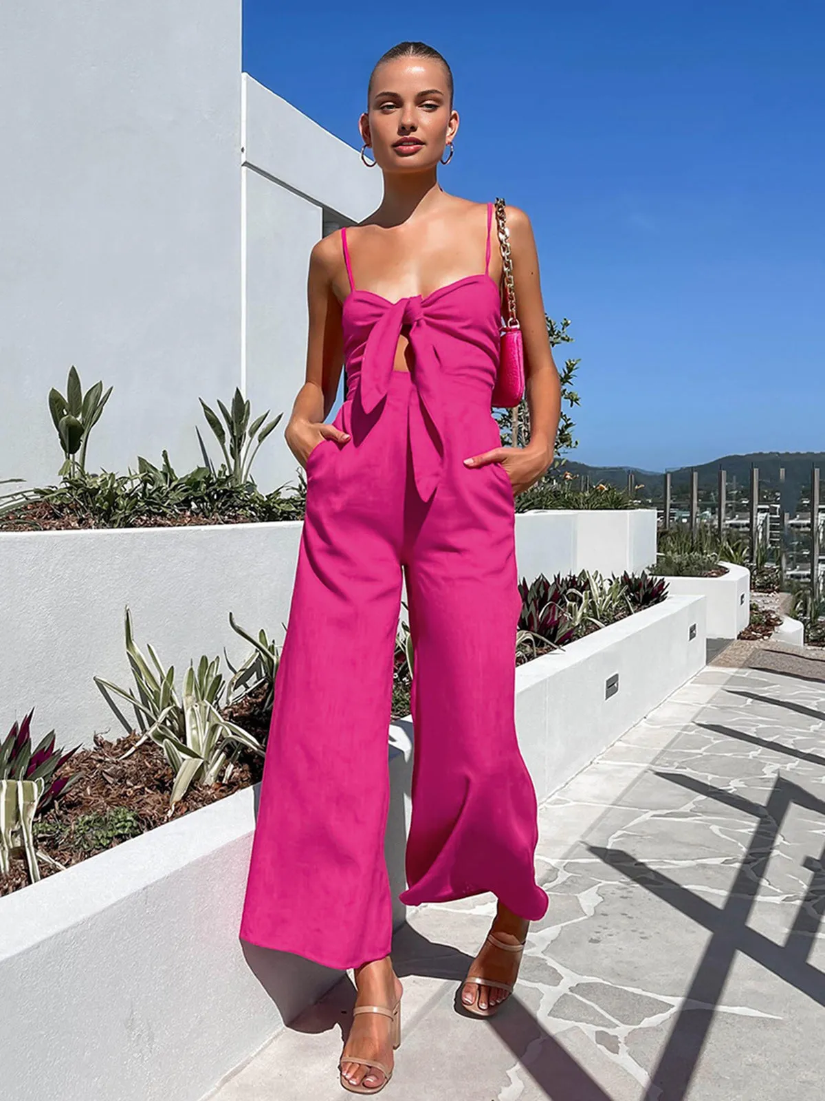 Cotton Twist Detail Jumpsuit sold by COMMENSE product image thumbnail 4