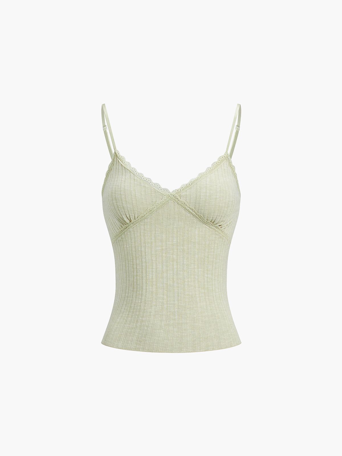 Lace Rib Cami Top sold by COMMENSE