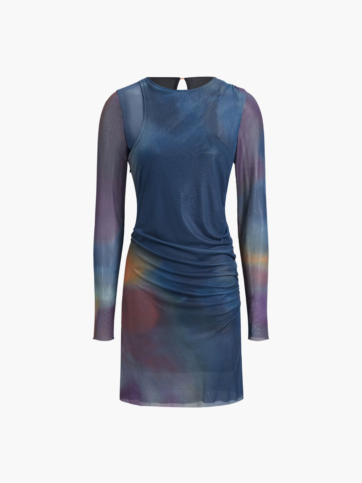 Tulle Printed Ruched Mesh Short Dress sold by COMMENSE