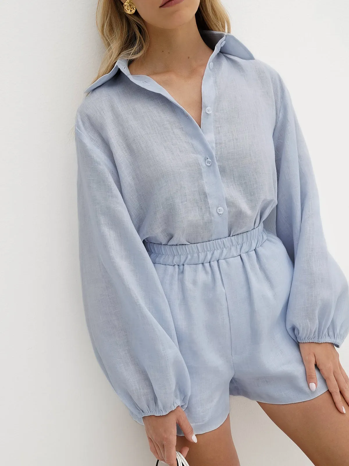 Cotton & Linen Casual Shorts Set sold by COMMENSE product image thumbnail 2