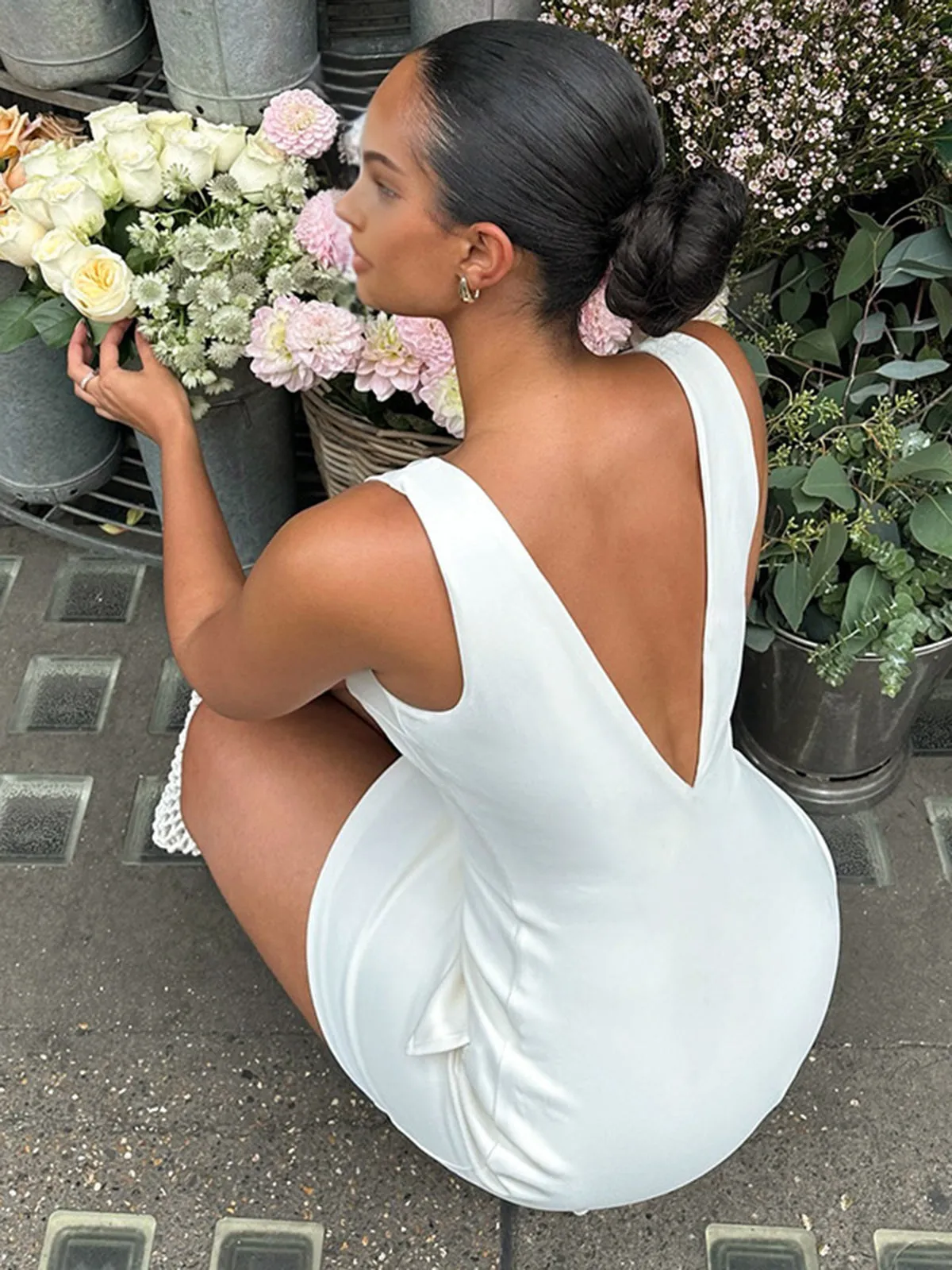 V-Neck Bodycon Tank Dress sold by COMMENSE product image thumbnail 4