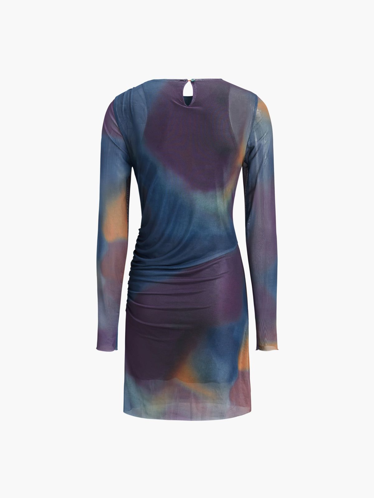 Tulle Printed Ruched Mesh Short Dress sold by COMMENSE product image thumbnail 2