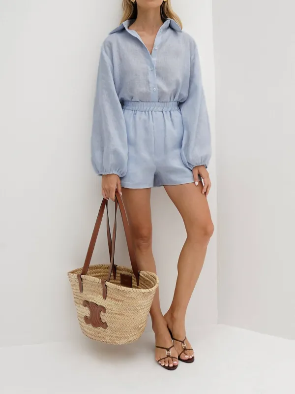 Cotton & Linen Casual Shorts Set sold by COMMENSE