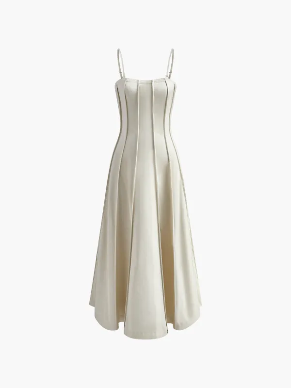 Pleated Piping Flowy Cami Dress sold by COMMENSE