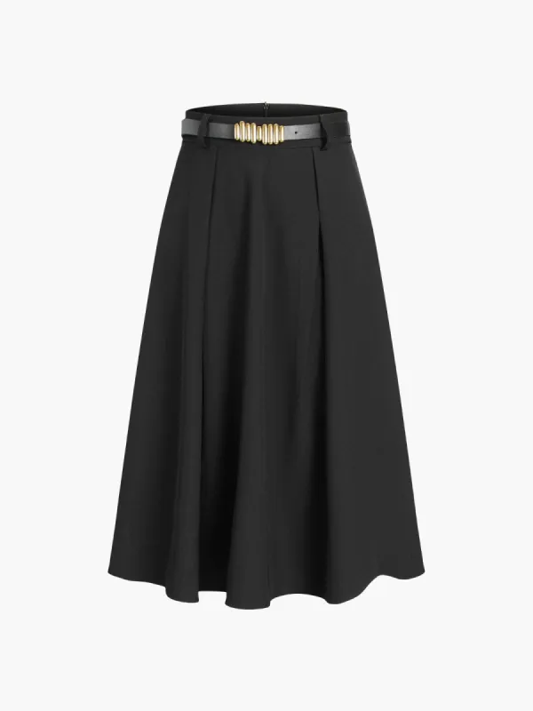 Belted Maxi Flowy Skirt sold by COMMENSE