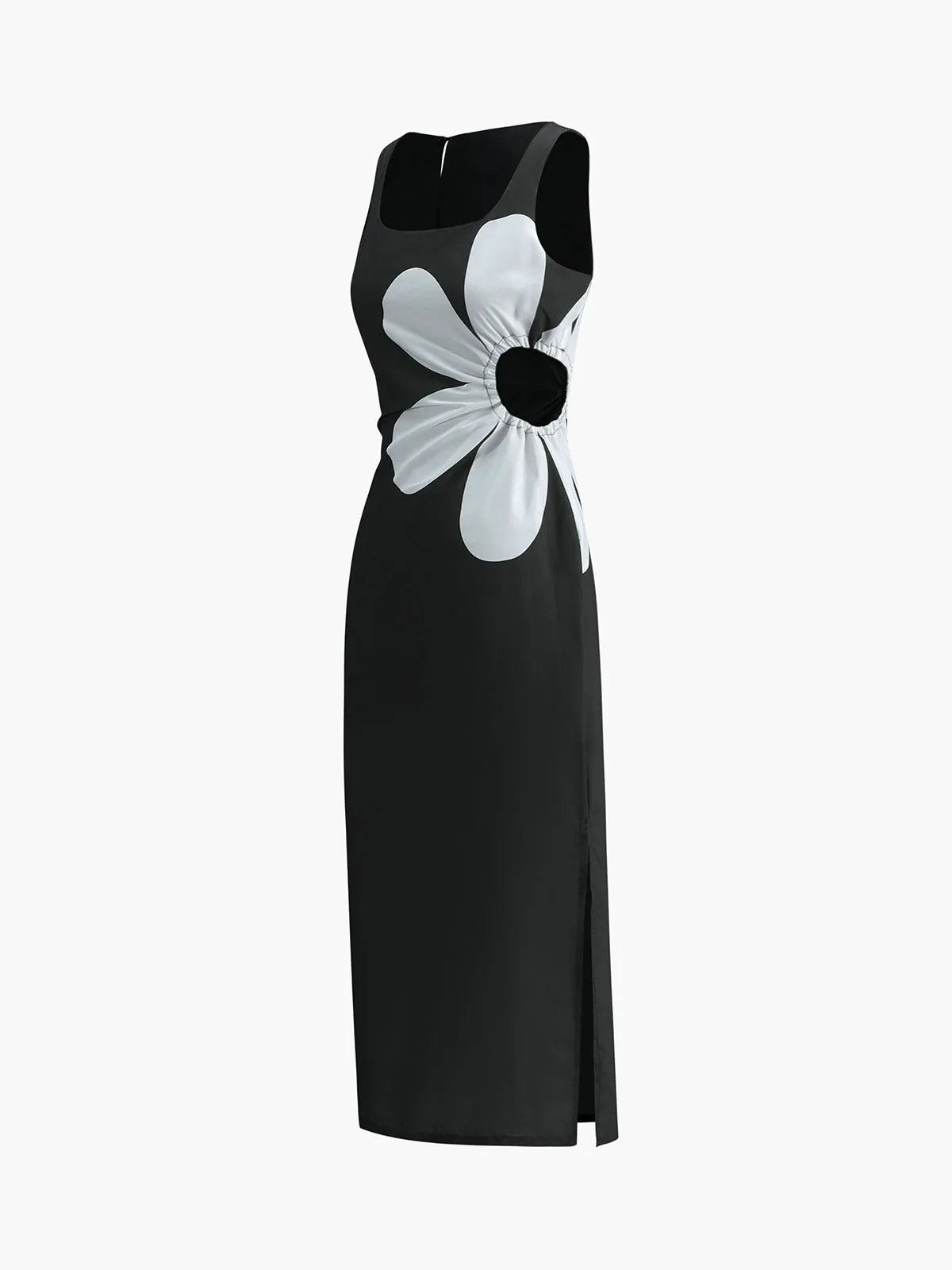 Floral Printed Cutout Midi Dress sold by COMMENSE product image thumbnail 3