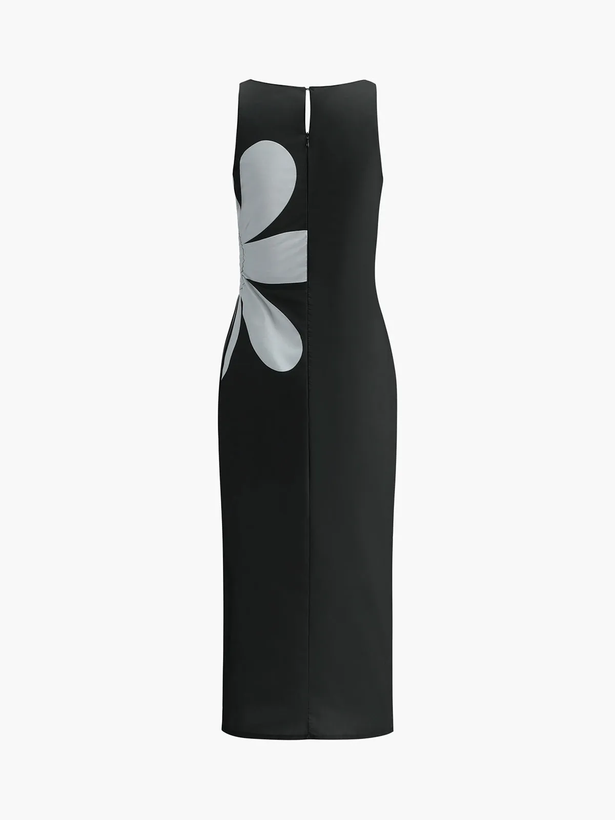 Floral Printed Cutout Midi Dress sold by COMMENSE product image thumbnail 4