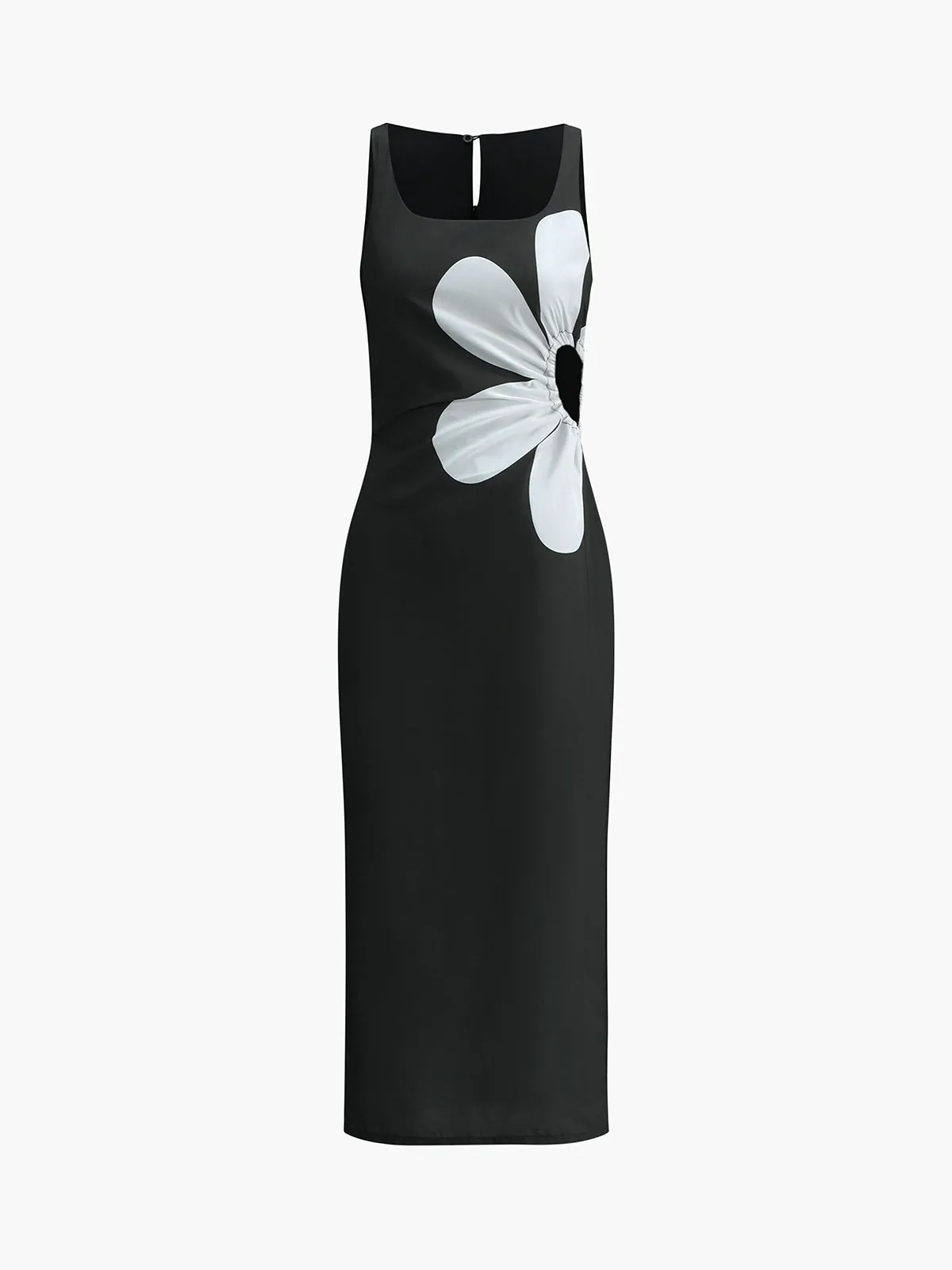 Floral Printed Cutout Midi Dress sold by COMMENSE product image thumbnail 2