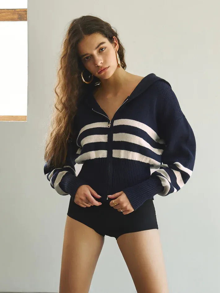 Old Money Aesthetics Stripe Cardigan sold by COMMENSE