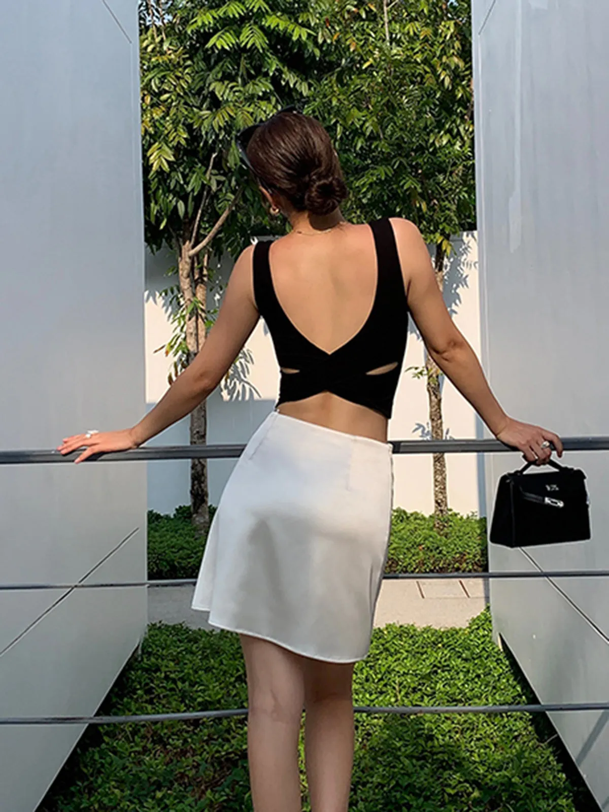 Cross Back Crop Tank Top sold by COMMENSE product image thumbnail 5