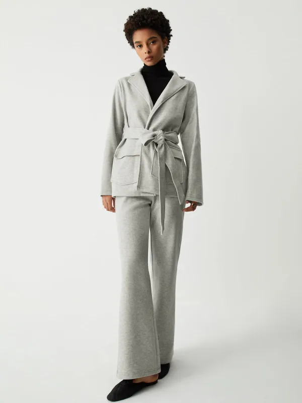 Double Pockets Tie Front Two Piece Pants Set sold by COMMENSE