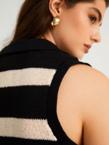 Old Money Aesthetics Stripe Vest sold by COMMENSE