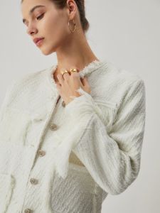 Tassel Trim Pocket Button Blazer sold by COMMENSE