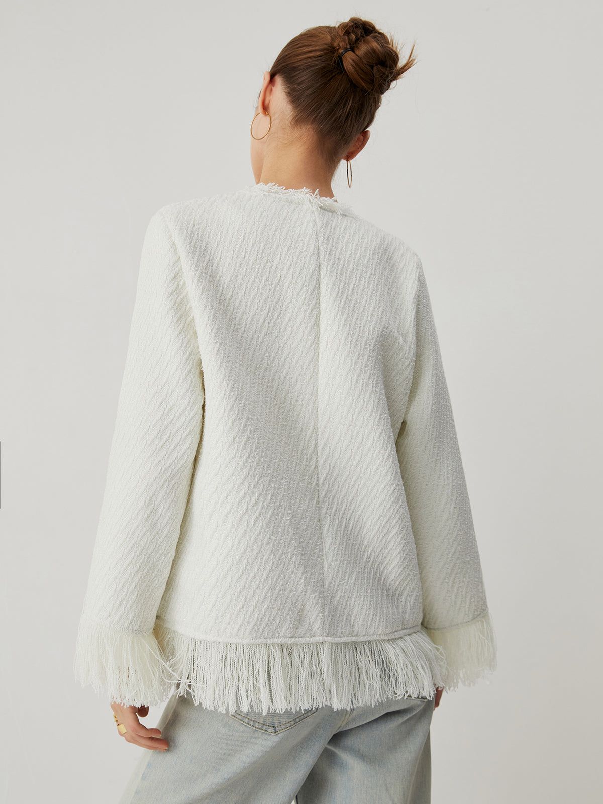 Tassel Trim Pocket Button Blazer sold by COMMENSE product image thumbnail 5