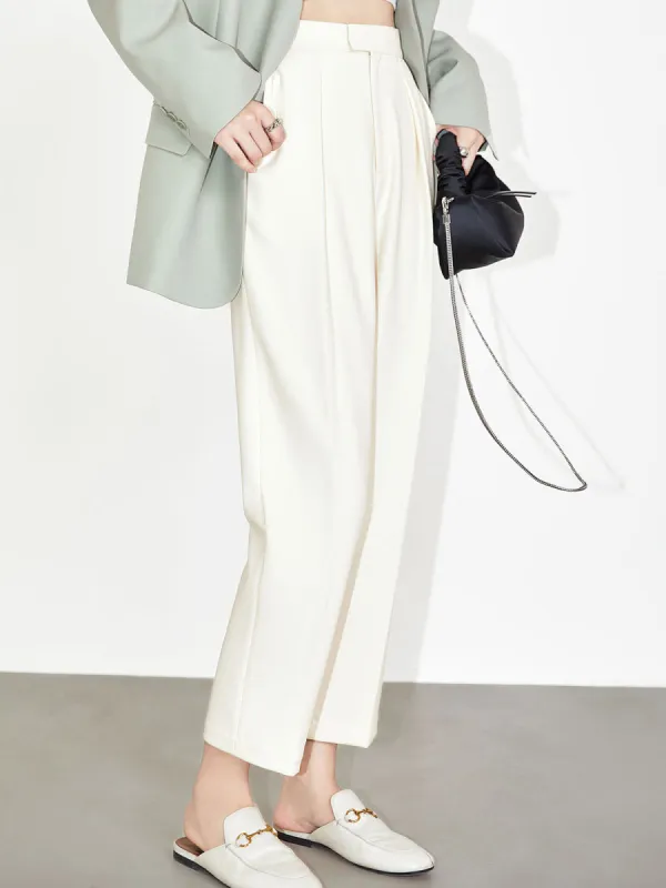 Effortless Pleated Cropped Pants sold by COMMENSE