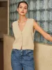 Button Ribbed Cozy Sweater Vest sold by COMMENSE