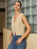 Button Ribbed Cozy Sweater Vest sold by COMMENSE