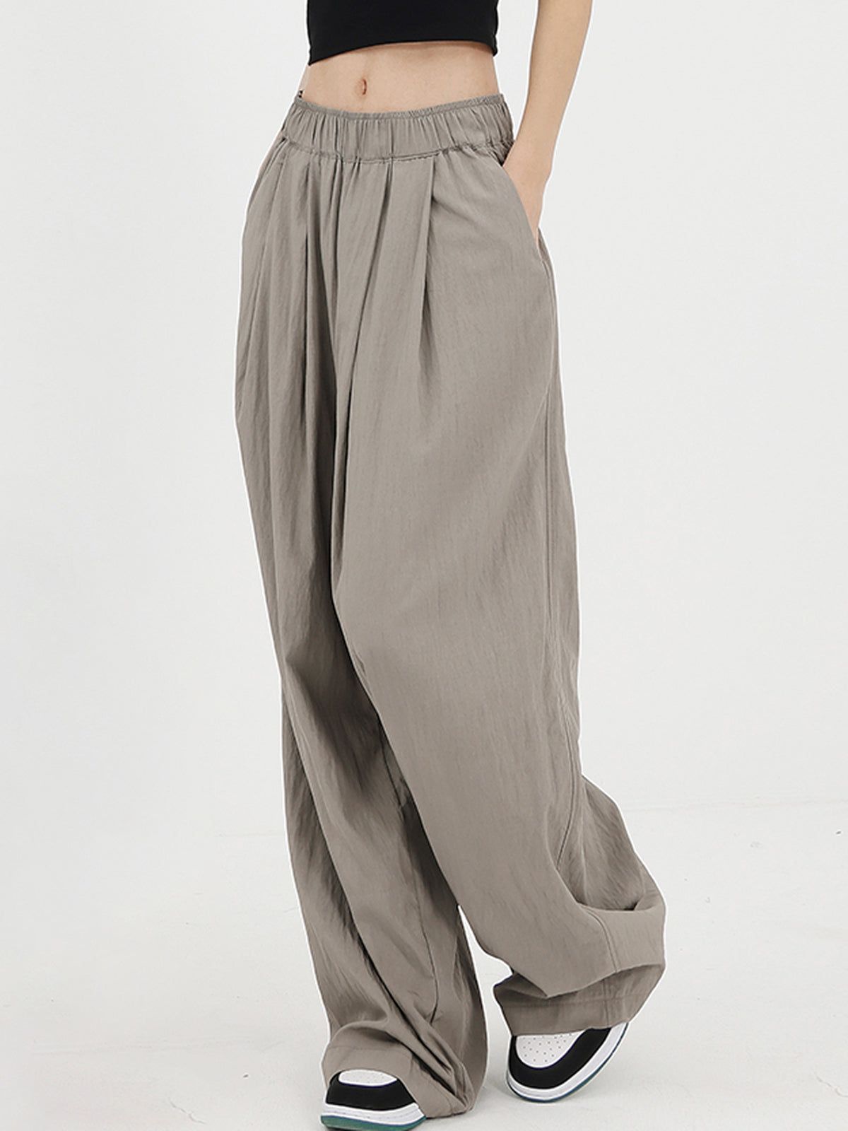 Elastic Waistband Oversized Wide Leg Pants sold by COMMENSE product image thumbnail 2