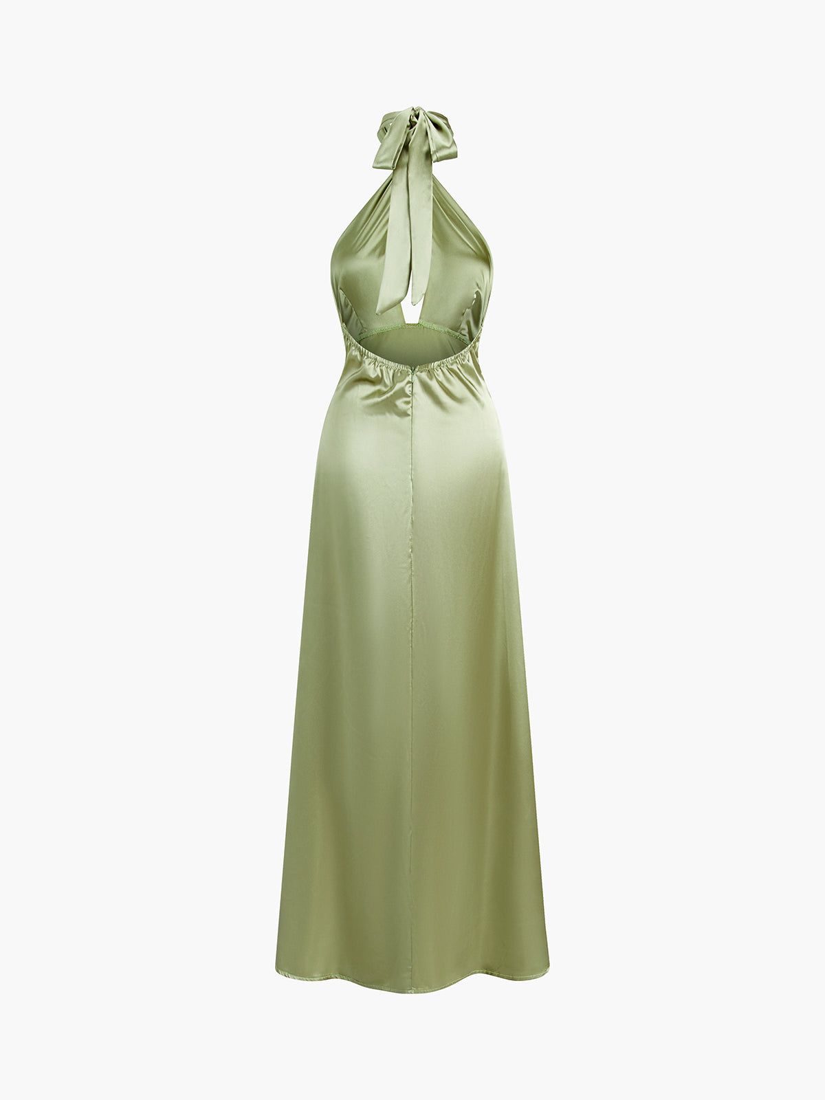 Halter Satin Open Back Long Dress sold by COMMENSE product image thumbnail 2