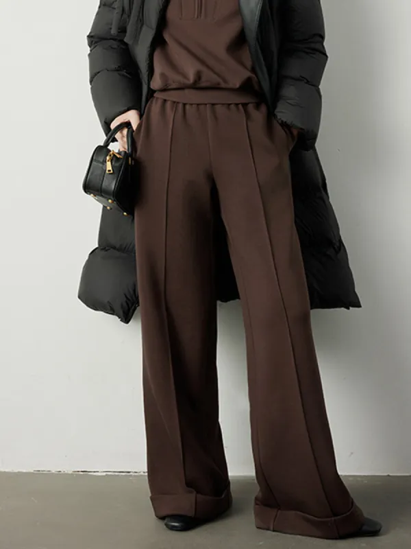 Solid Pleated Sweatpants sold by COMMENSE