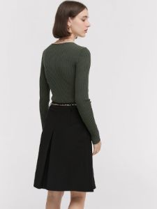 Twist Cutout Rib Long Sleeve Knit Top sold by COMMENSE