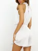 Ruched Satin Jumpsuit sold by COMMENSE