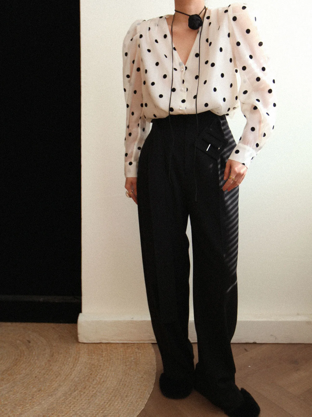 Sheer Polka Dot Blouse sold by COMMENSE product image thumbnail 5
