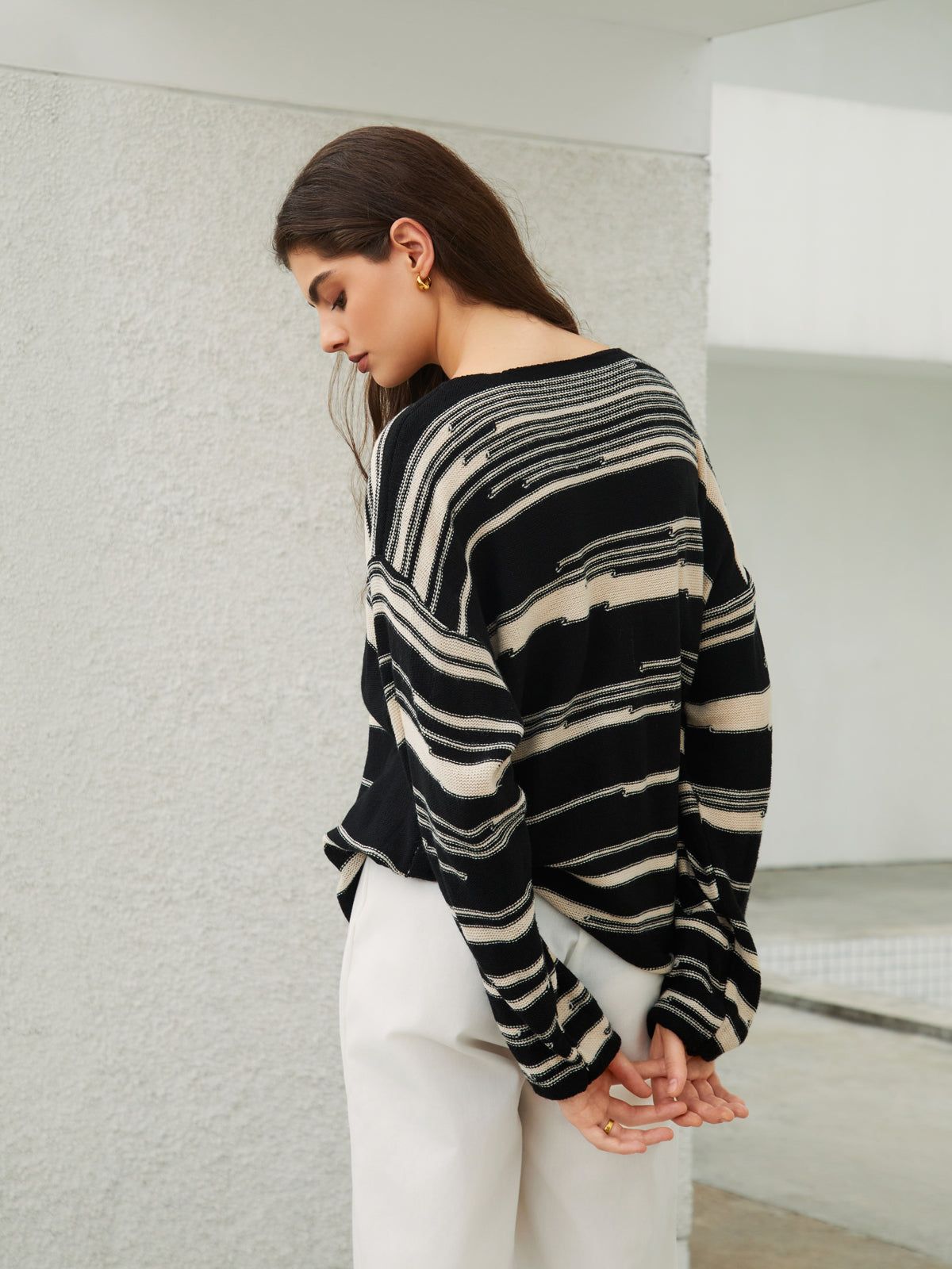 Winter Hill Stripe Pullover Sweater sold by COMMENSE product image thumbnail 3