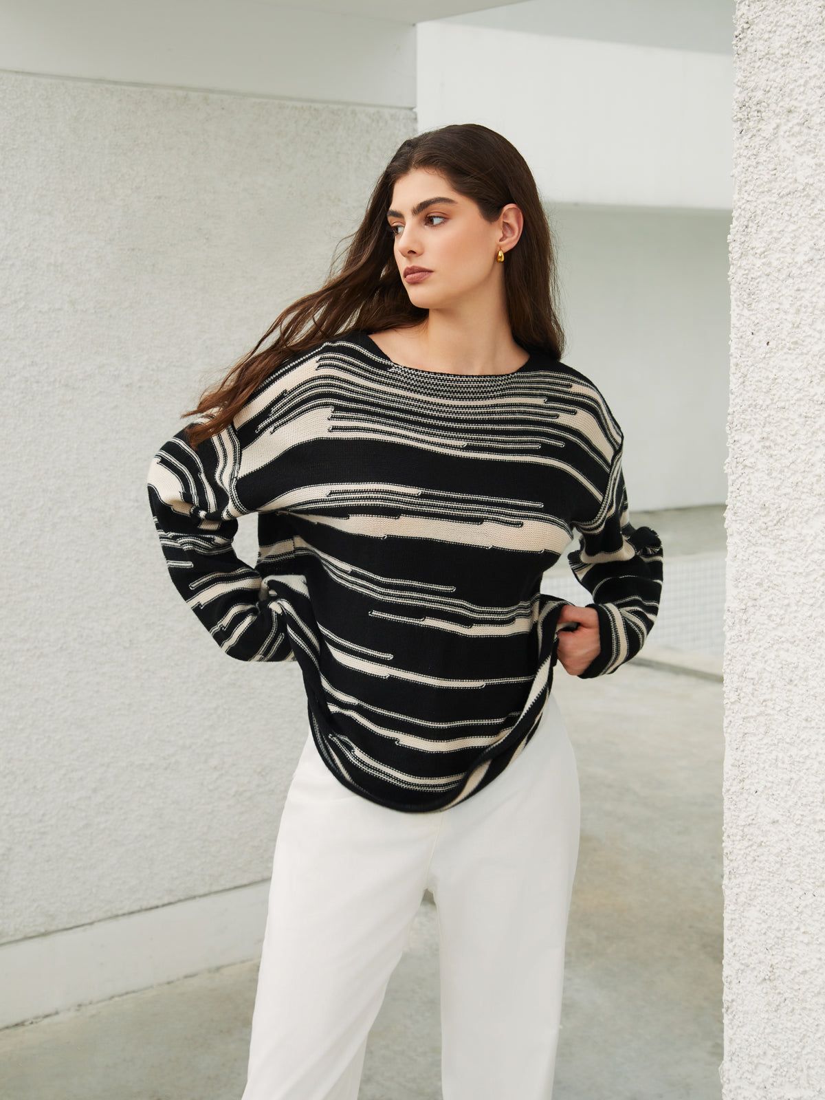 Winter Hill Stripe Pullover Sweater sold by COMMENSE