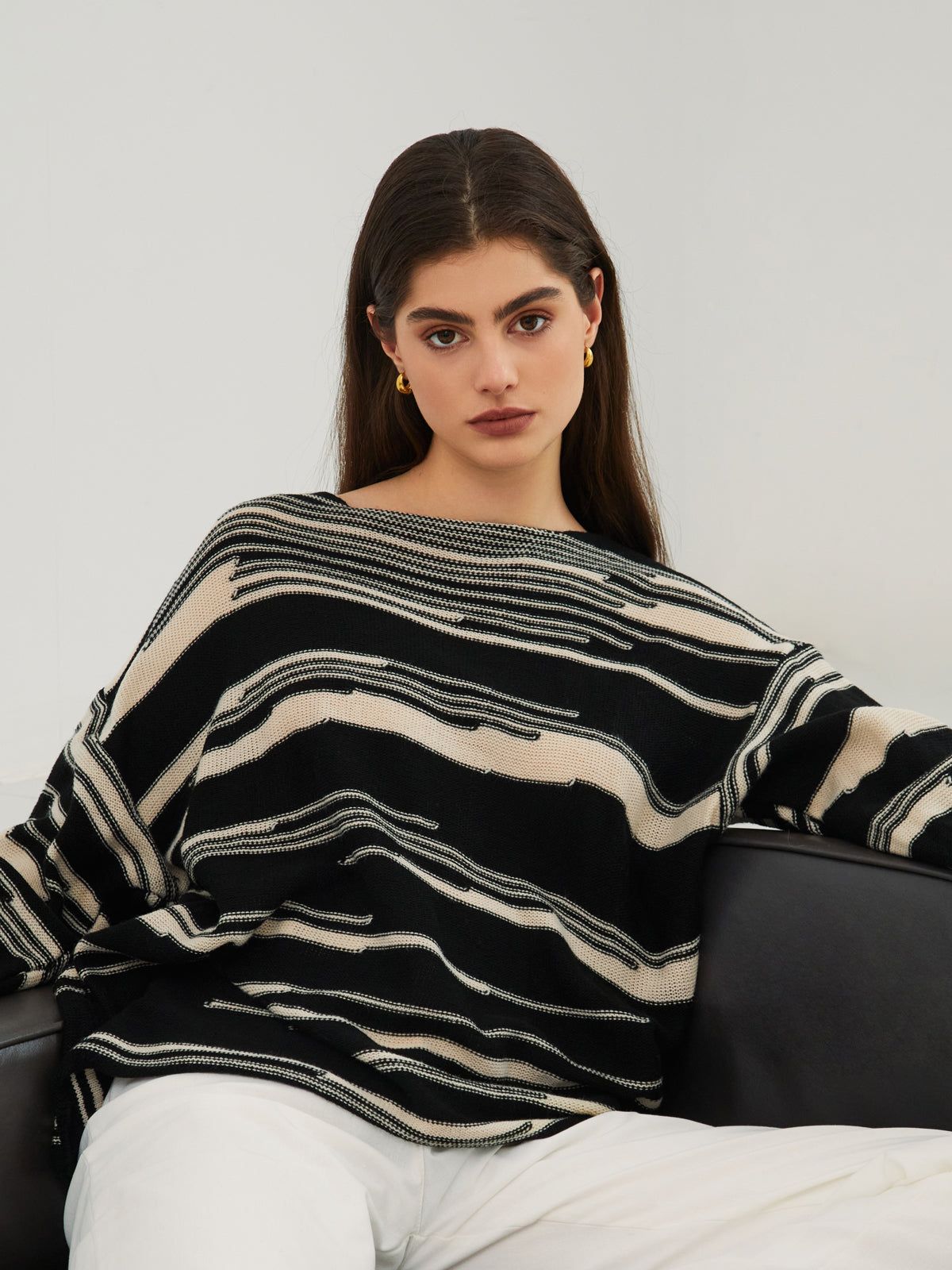 Winter Hill Stripe Pullover Sweater sold by COMMENSE product image thumbnail 2
