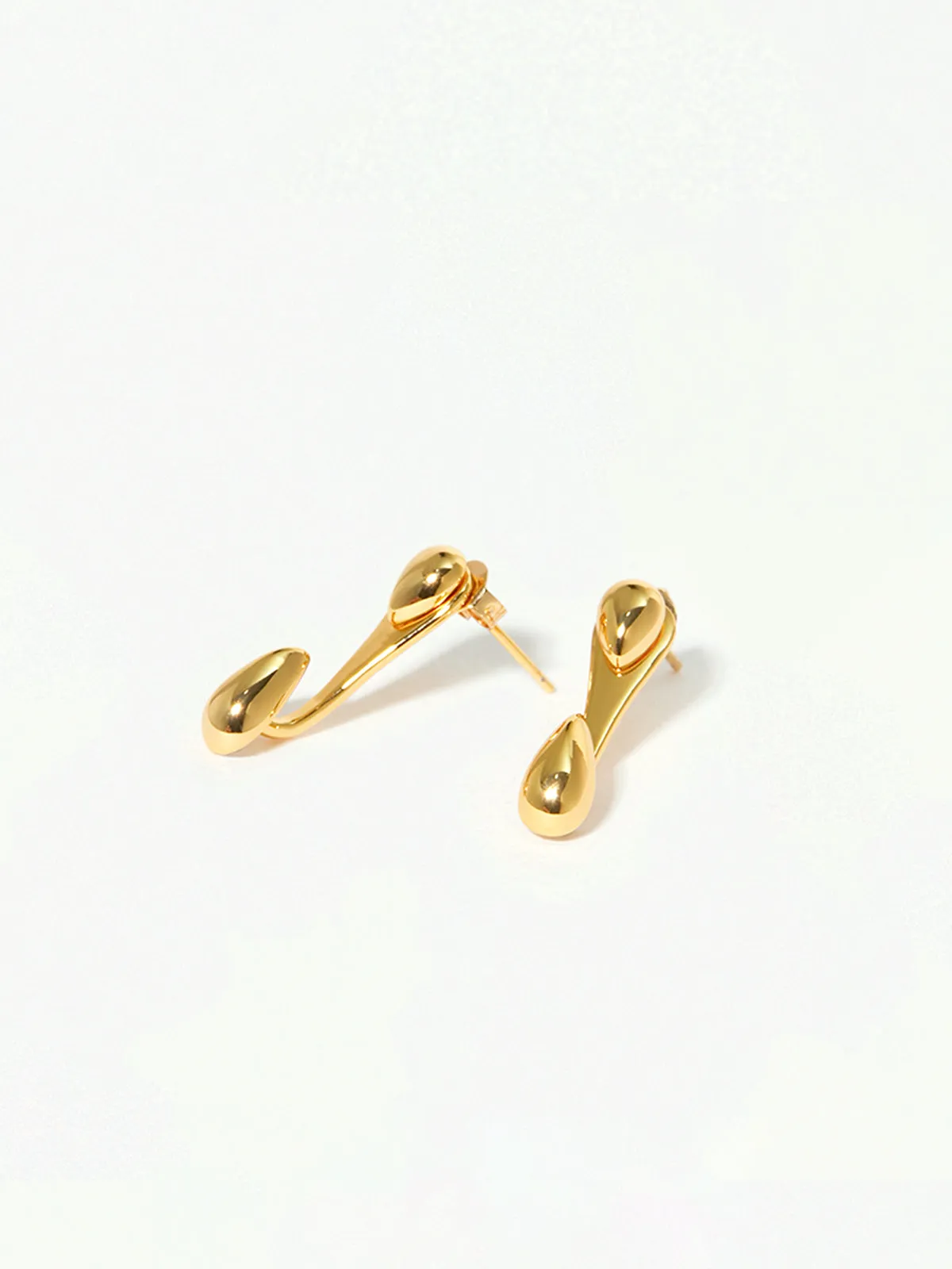 Double Water Drop Stud Earrings sold by COMMENSE product image thumbnail 2