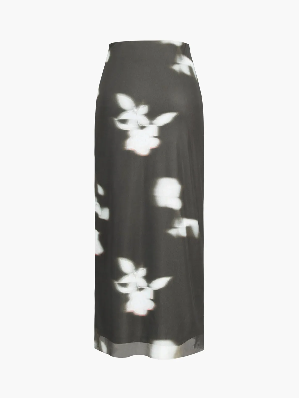 Double Layer Plant Printed Net Maxi Skirt sold by COMMENSE product image thumbnail 2