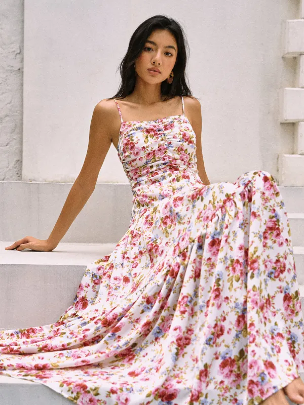 Romantic Floral Print Cami Long Dress sold by COMMENSE