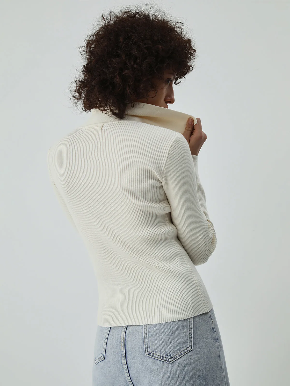 Open Collar Two Way Zip Cardigan sold by COMMENSE product image thumbnail 5