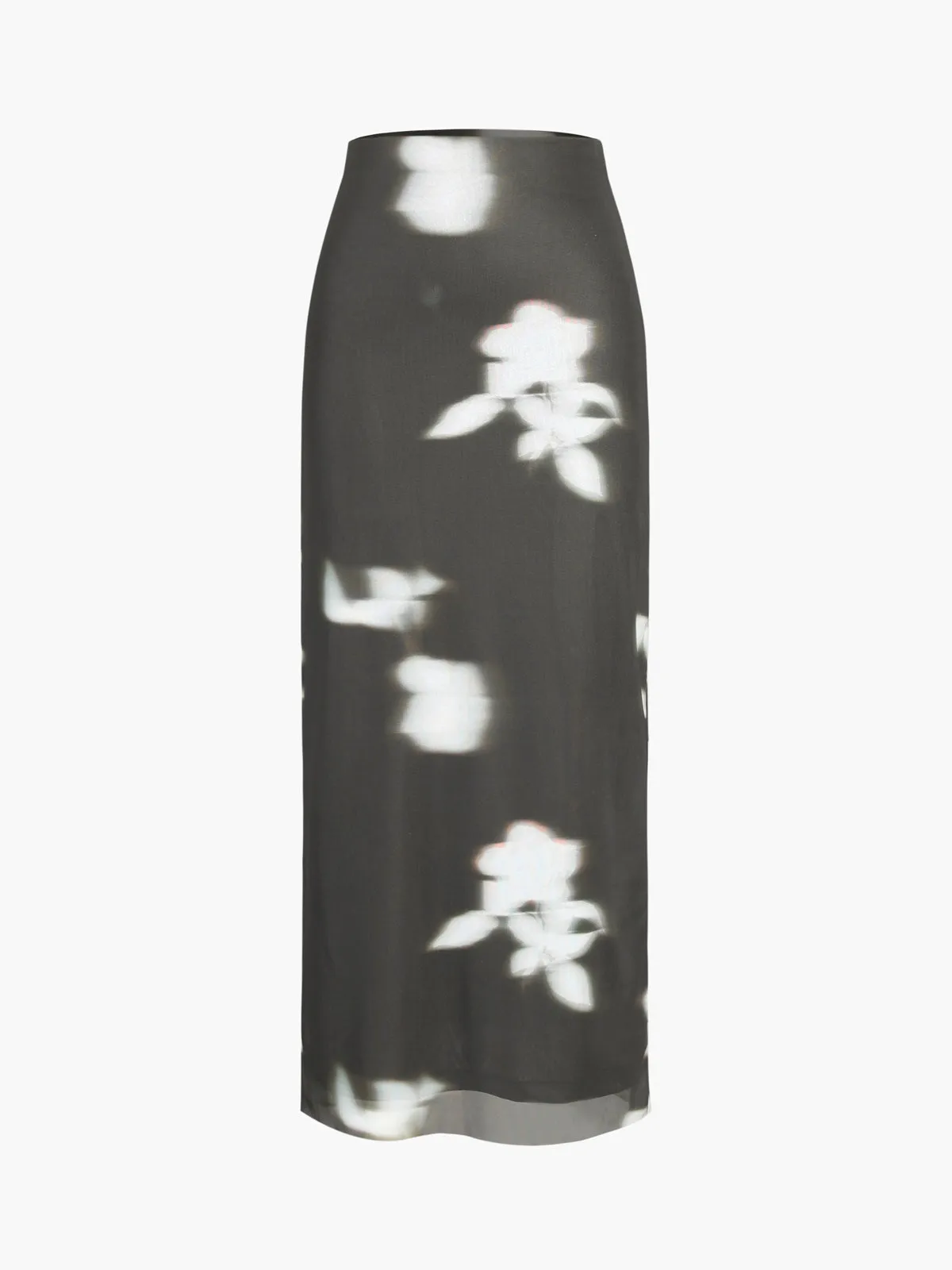 Double Layer Plant Printed Net Maxi Skirt sold by COMMENSE
