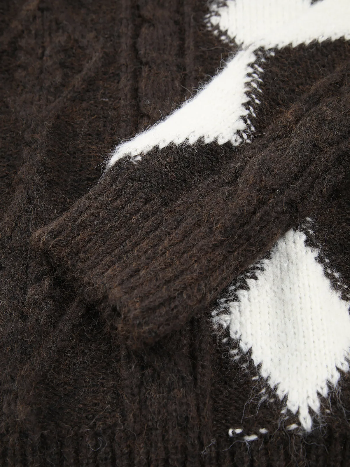 Argyle Cable Colorblock Sweater sold by COMMENSE product image thumbnail 3