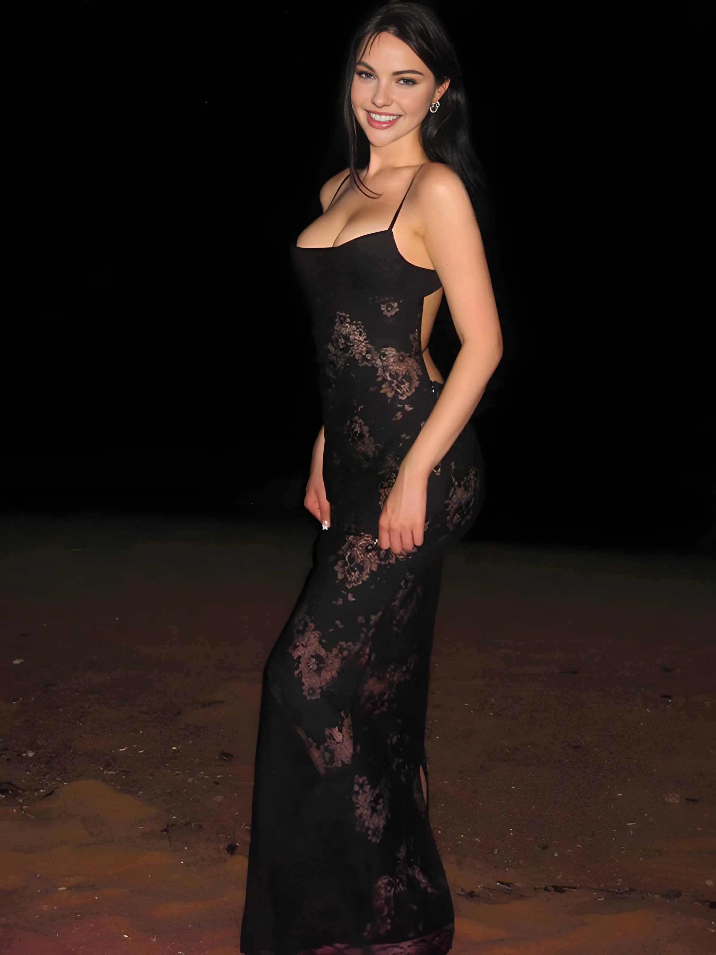 Floral Semi-Sheer Cami Long Dress sold by COMMENSE product image thumbnail 4